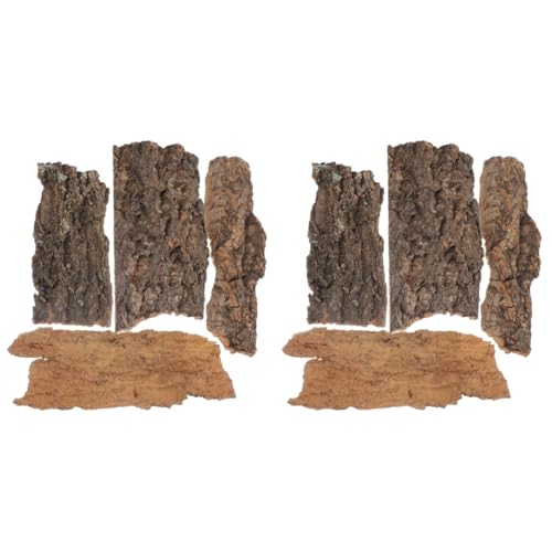 balacoo Terrarium Tree Bark: 8pcs Reptile Bark Decoration Natural Cork Bark Backdrop Reptile Tank Background Leopard Cork Bark - Tarantula Enclosure Accessories