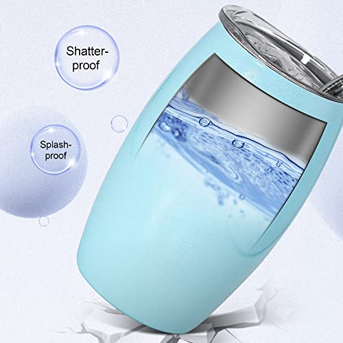 Agh 20Oz 4 Pack Wine Tumbler With 2 Spill-Proof Lids, Insulated Vacuum Double Wall Stemless Wine Glass, Stainless Steel Wine Travel Tumbler Cup Large Capacity For Champagne, Ice Cream, Coffee #TOP3