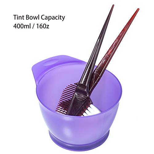 HYOUJIN PRO- Purple 11Pcs Hair Dye Kit Hair Dye Coloring DIY Beauty Salon Tool Kit- Hair Tinting Bowl,Dye Brush,Ear Cover, Hair Salon Working Apron,Hair Coloring Cape For Hair Coloring Bleaching Dying - Thumbnail 5