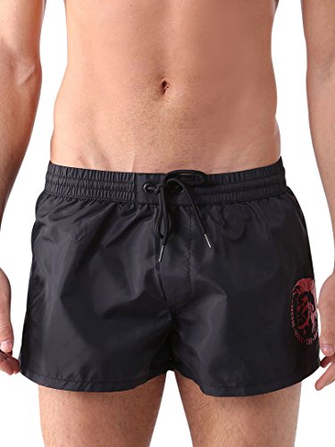 Diesel Men's Sandy Mohican Logo Swim Short, Black, Medium