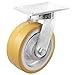 Plate Caster, 3000 lb. Load, Yellow Wheel