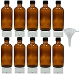 Glasflaschen aus Braunglas Glasart III, mit Kappe aus Kunststoff (PP)