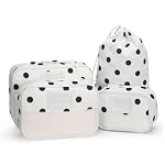 4 Set Packing Cubes Structured Travel Organizer Polka Dot