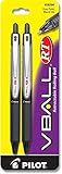 PILOT VBall RT Retractable Rolling Ball Pens, Fine Point, 2-Pack, Black Ink (26200)