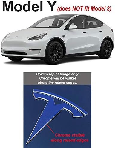 Custom Cut Graphics Logo Decal Wrap for Tesla Model Y, 4-pc Set (Gloss Black)