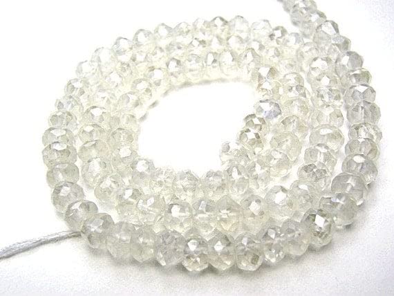 Quartz crystal mystique rondelle 4mm : pierre semi précieuse pour création bijoux