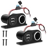 Dual-USB-Steckdose, Zigarettenanzünder, Splitter, 12 V, Auto-Ladegerät, Steckdosenadapter, Ersatz mit Flachsicherung für Wohnmobil, Boot, Marine, LKW, ATV, UTV, Bus usw. (1)