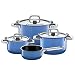 Produktbild Silit Nature Blue Topfset Induktion 4-teilig, Kochtopf Set mit Metalldeckel, Silargan Funktionskeramik, Induktions Töpfe Set nickelfrei, blau