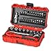 HAKUWI 35 Pieces 1/4 inch Drive Socket Ratchet Wrench Set, Mini Ratcheting Wrench with Bit Socket Set Metric and Extension Bar for Auto Repairing