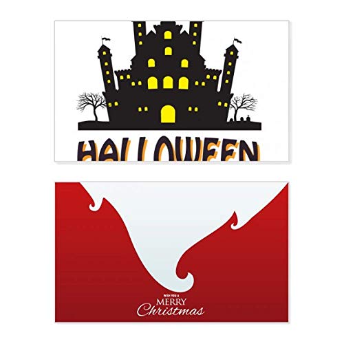 Carte de Noël château lumineux vintage rétro avec éclairage LED intégré