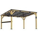 Outsunny 10' x 14' Wooden Gazebo, Hardtop Lean-to...