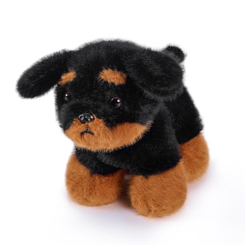 PEACH CAT Rottweiler Plush Dog Toy for Kids Black