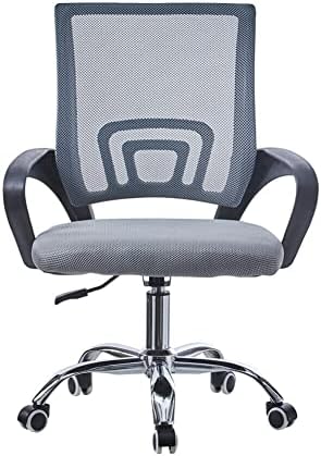 Jamiah Ergonomic Office Chair Adjustable Height Desk Chair Computer Swivel Chair Fabric Mesh Chair for Home Conference Office Furniture (Classic, Gray)