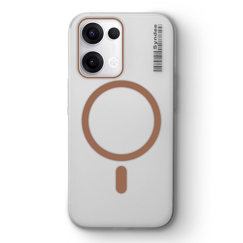 Image of Mr. Case Back Cover for Oppo Reno 13 5G Elegant Frosted White Translucent Back | Only Compatible with Wireless Magnetic Accessories | Anti-Scratch Shockproof Phone Case - Brown