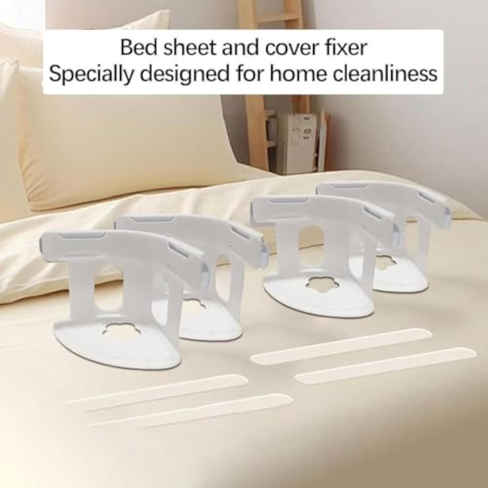 4Pcs Bed Sheet Clips Tight Heavy Duty Gray