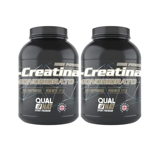 Pack de L-Creatina -Suplementos para Ganar Masa Muscular -Formato de 180 Comprimidos- Mejoran el Rendimiento Físico - Contribuyen a la Recuperación y Crecimiento - QUALNAT