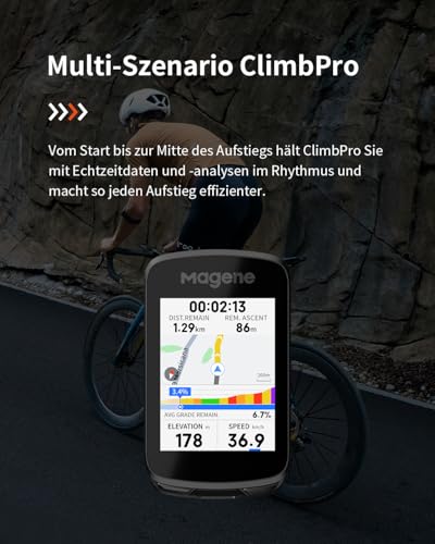 Magene C606 Pro GPS-Fahrradcomputer, Kartennavigation, Multi-Szenario ClimbPro, 2,8-Zoll-Farb-Touchscreen, Indoor-Training, Cycling Dynamics
