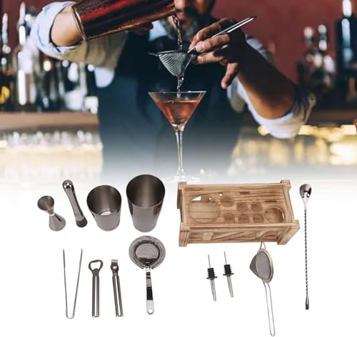 Kit Coctelera Bartender Acero Inoxidable con Base miniatura 2