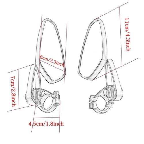 Rétroviseurs moto guidon 22mm ajustables Z1000 ER-6F