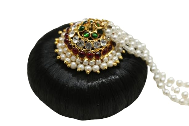 sagunthala jewellers Andal Kondai/Koppu/Side Braid Knot - Ornamental & Ethnic Kempstones Hair Accessory-picture-43