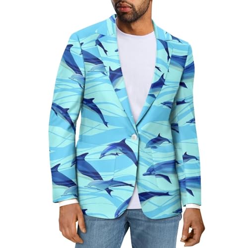 Casual Blazer Suit Jacket for Men Notched Lapel Business with Functional Pockets Male Gift for All Seasons