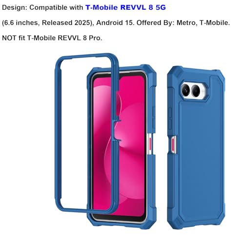 Funda para T-Mobile REVVL 8 de silicona con protector de pantalla anticaídas 2