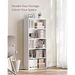 VASAGLE CUSTOS Collection - Bookshelf, 5-Tier Bookcase, Book Shelf, Open Storage Shelf, 9.4 x 23.6 x 52.8 Inches, for Living Room, Home Office, Dinning Room, Cloud White ULBC165T14 - Image 4
