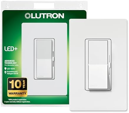 Lutron Diva LED+ Dimmer Light Switch for Dimmable LED, Halogen, a...