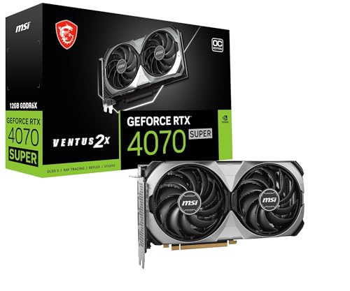 MSI GeForce RTX 4070 SUPER 12G VENTUS 2X OC/A PCIe4.0 2-Slot 2 Fan Space Saving Graphics Card VD8751