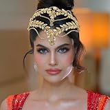 WONRLUA Wedding Headpiece for Bride, Rhinestone Bridal Hair Accessories and Handcrafted Tiaras for Women (Champagne)