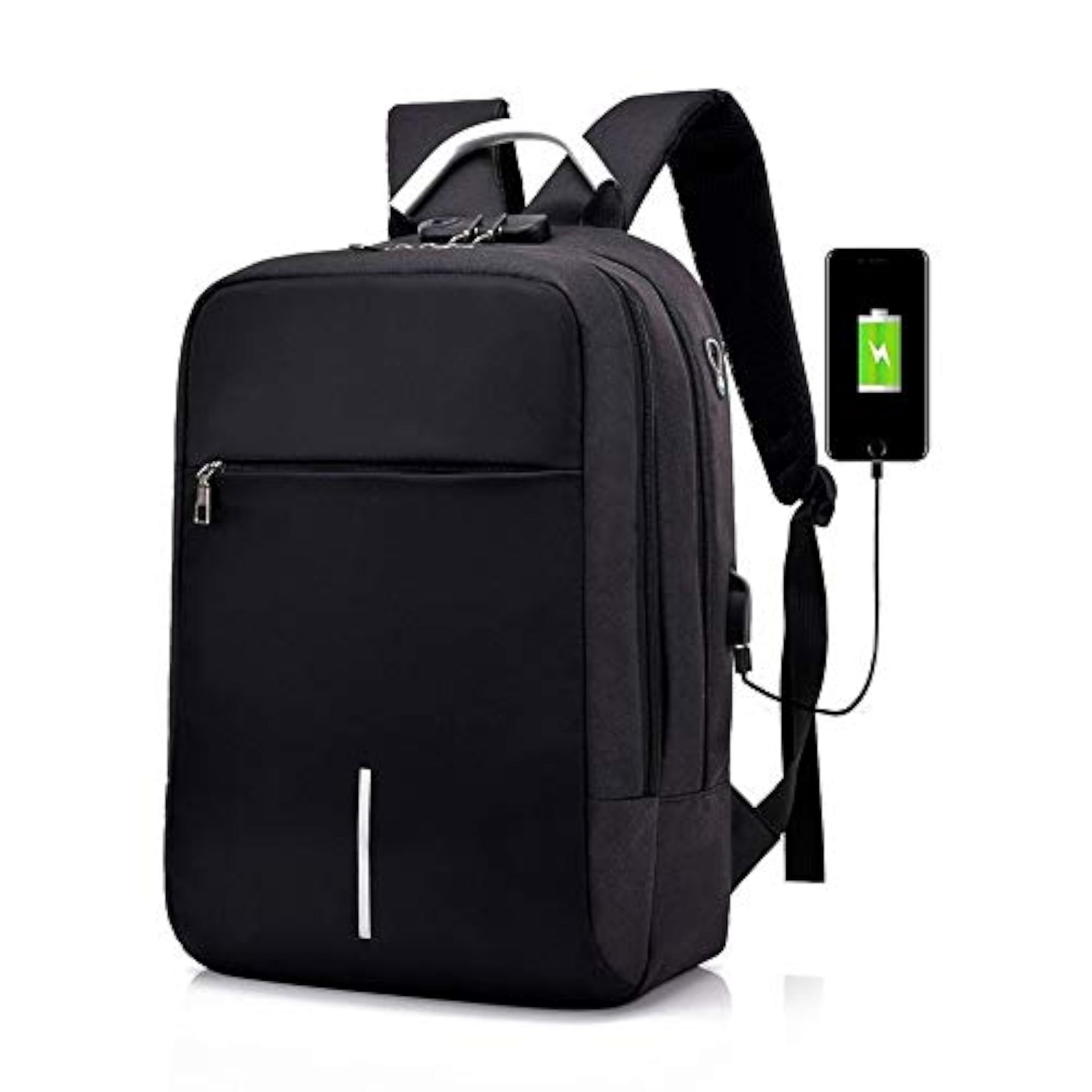 Anti-Theft USB Charging Backpack for Men, 15.6 Inch Laptop Bag