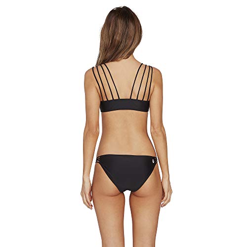 Haut de Bikini Vneck Volcom Simply Solid Noir L Maintien Confortable