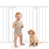 PawHut Cancelletto di Sicurezza Bambini Cani Estensibile 76-102cm Bianco