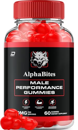 Alpha Bites for Men Gummies Alphabites Max Performance Advanced Formula 1000MG Extra Strength Natural Supplement for Muscle Growth & Overall Health Support and Reviews (1 Pack 60 Gummies)