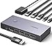 UGREEN Displayport KVM Switch 8K@60Hz, DP 1.4 mit 4 USB 3.0 Ports Unterstützt 8K@60Hz 4K@240Hz Share 1 Monitor Tastatur Maus U-Disk Drucker, mit 2 DP Kabeln, 2 USB A zu C Kabeln