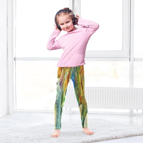 Toddler Girls Leggings Printed Yoga Pants Leggings Stained Glass Cat for Kids4