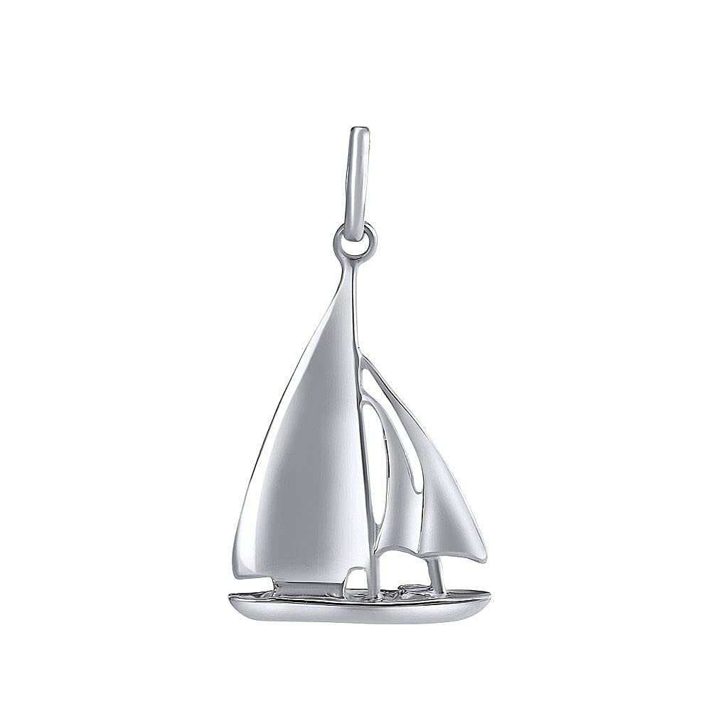 SILVEGO Ciondolo barca a vela in argento sterling 925 rodiato