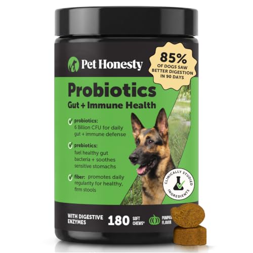 Image of 6 Billion CFU Dog Probiotics with Prebiotics, Digestive Enzymes, & Fiber - Relief for Occasional Diarrhea, Gas, Bloating & Itchy Skin - Daily Gut Health & Immune Support for All Dogs (Pumpkin, 180 ct)