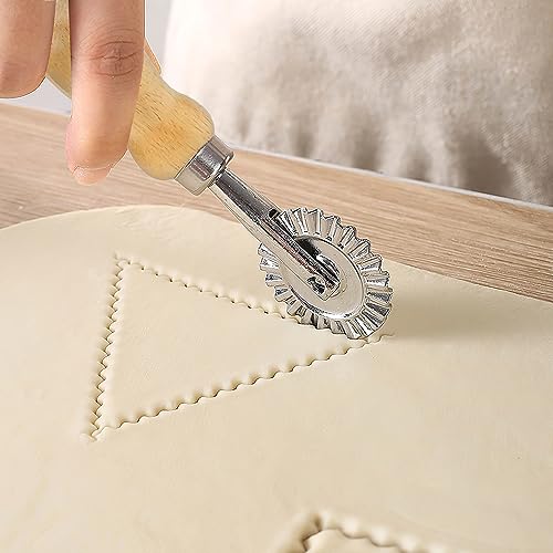 Pasta Press & Maker Stamp Set - Round & Square & Heart Shape Ravioli Mold, Roller Wheel Set & Cutter - Thumbnail 4