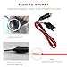 VCYOPN 12V/24V Car Cigarette Lighter Extension Cord, Male to Female Socket with 6.6Ft 14AWG Cable & 15A Fuse, Heavy Duty DC Power Plug Connector with LED Light for Most Cars