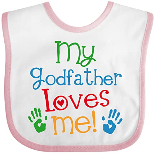 inktastic My Godfather Loves Me Godson Baby Baby Bib