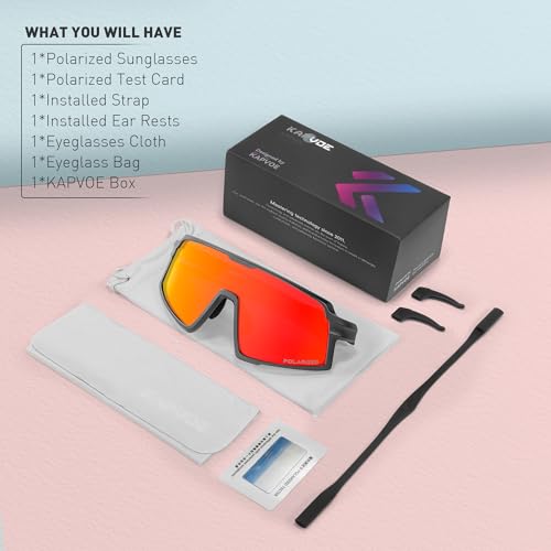 KAPVOE Kids Polarized Sunglasses Youth Baseball Sunglasses for Boys Girls UV400 Sports Softball Running Cycling Glasses K251 — view 6
