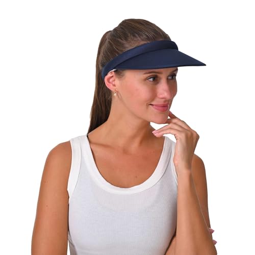 Image of 2 Pack Sun Visor Hats Women Men Clip On Wide Brim Visors Hat Outdoor Sports Golf Beach Travel Tennis Caps