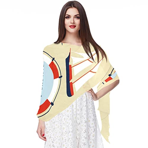 Écharpe de Noël en mousseline pour femme motif élan et sapin Multicolore 07