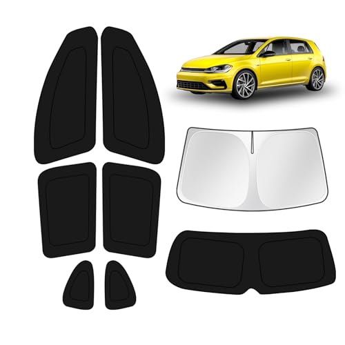 Image of KUST Car Window Shades for Volkswagen Golf MK7 2013-2018 Windshield Sun Shade Side Window Cover UV Block Privacy Protection Accessories for Camping Blackout Rear Back Full Set 8PCS