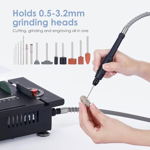 Mulcort Serra de mesa multifuncional de 100 W, mini cortador de serra elétrica de mesa, velocidade e