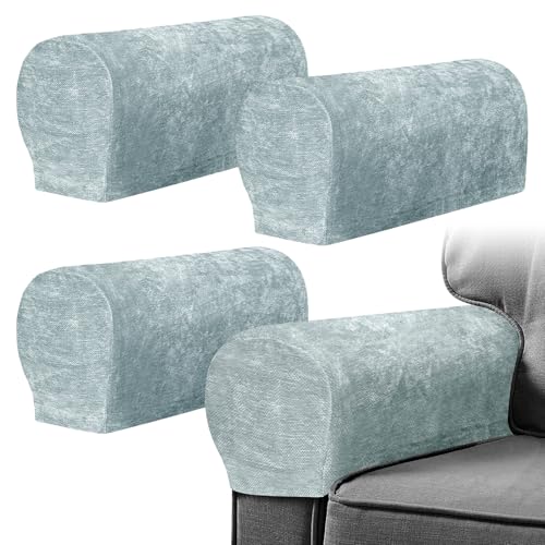 Fundas para reposabrazos de felpilla elástica de sofá silla y protector reclinable 2