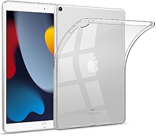 HBorna Case for iPad 9th Generation (2021)/8th Generation (2020)/7th Generation (2019), Slim Clear Case Cover Silicone TPU Back Protective Case Protector for iPad 10.2 Inch, Transparent