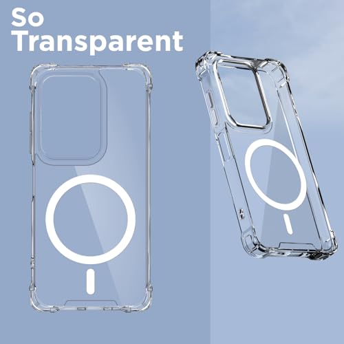 Image of Pikkme Back Cover for Vivo T4x 5G / iQoo Z10x 5G / Vivo Y31 Pro 5G Mag-Safe Shockproof PC + TPU Protective Case Magnetic Support Bumper Case (Transparent Mag-Safe)
