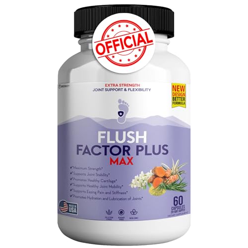 GREENVIFY Flush Factor Plus Max Natural Joint Support Supplement Extra Strength Comfort Complex 60 Capsules